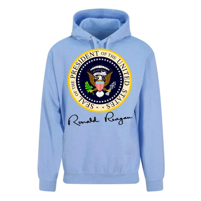 Ronald Reagan Presidential Seal Signature Unisex Surf Hoodie