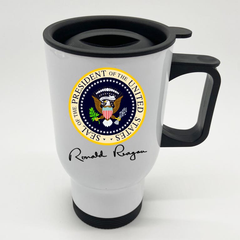 Ronald Reagan Presidential Seal Signature Stainless Steel Travel Mug