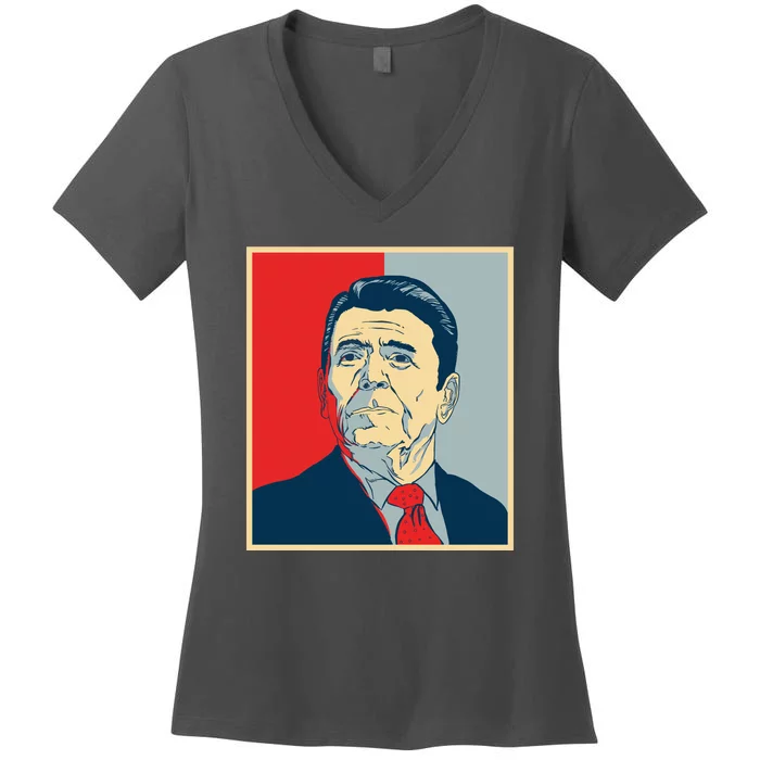 Ronald Reagan Retro Women's V-Neck T-Shirt