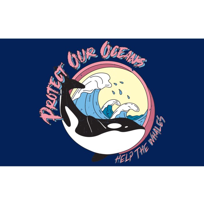 Respect Our Oceans Help The Whales Distressed Vintage Orca Bumper Sticker