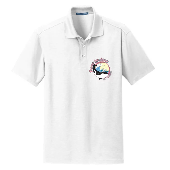 Respect Our Oceans Help The Whales Distressed Vintage Orca Dry Zone Grid Performance Polo