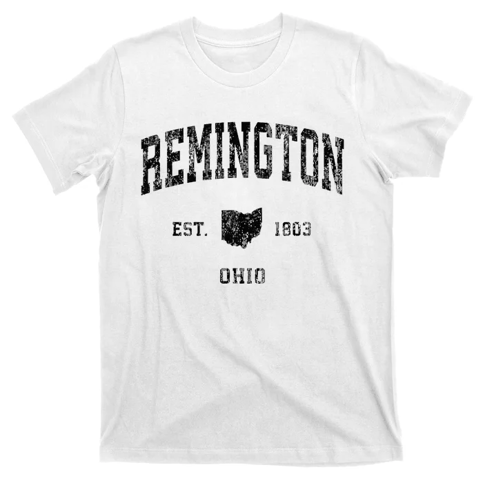 Remington Ohio Oh Vintage Athletic Black Sports Design T-Shirt