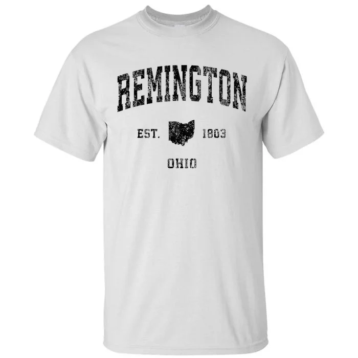 Remington Ohio Oh Vintage Athletic Black Sports Design Tall T-Shirt