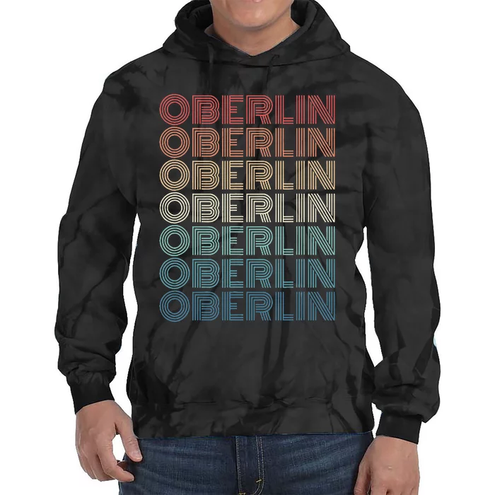 Retro Oberlin Ohio Vintage 80s Style Tie Dye Hoodie