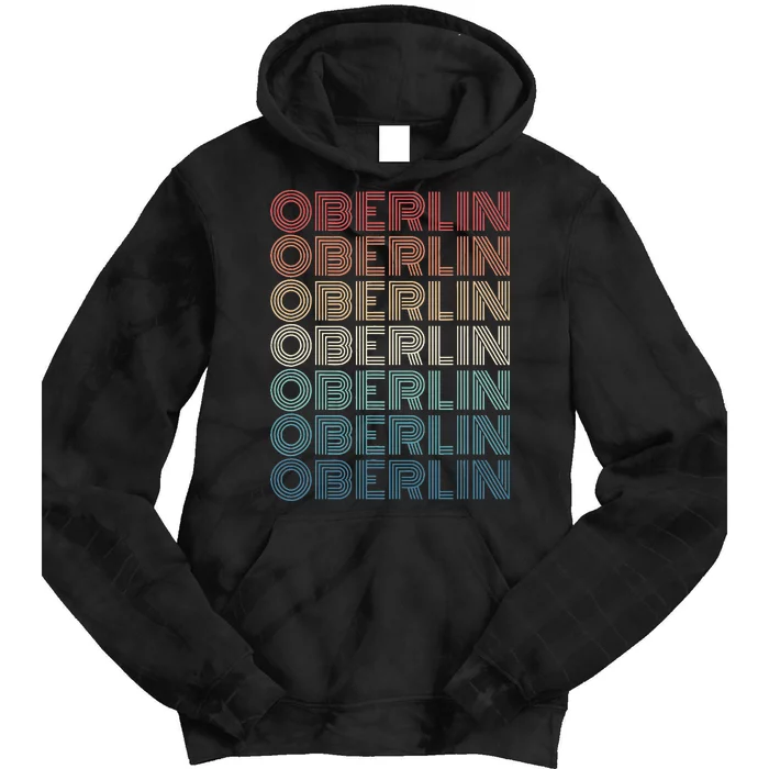 Retro Oberlin Ohio Vintage 80s Style Tie Dye Hoodie