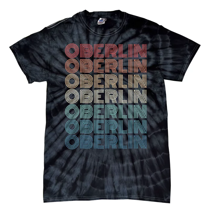 Retro Oberlin Ohio Vintage 80s Style Tie-Dye T-Shirt