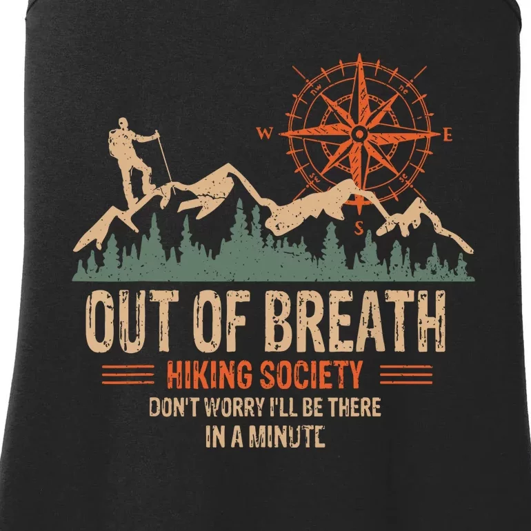 Retro Out Of Breath Hiking Society Gift For Hiker Ladies Essential Tank