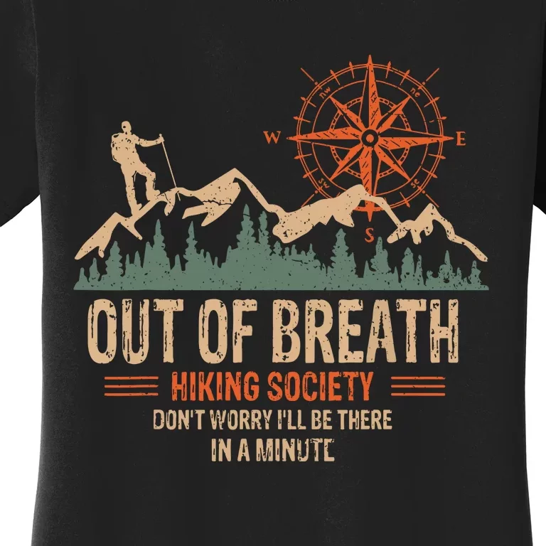 Retro Out Of Breath Hiking Society Gift For Hiker Women's T-Shirt