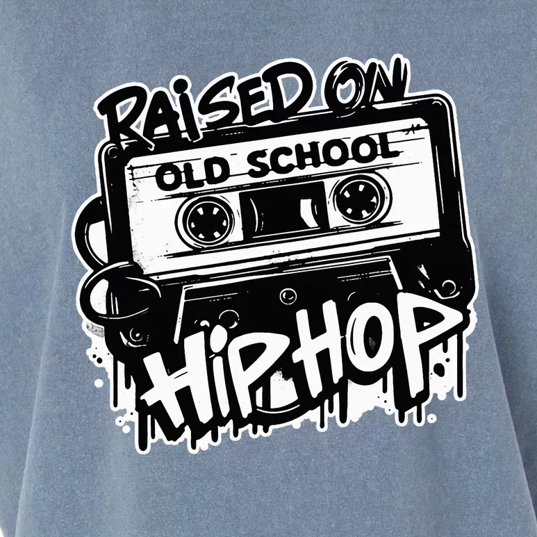 Raised On Old School Hip Hop Anniversary Cassette Graffiti Garment-Dyed Women's Muscle Tee