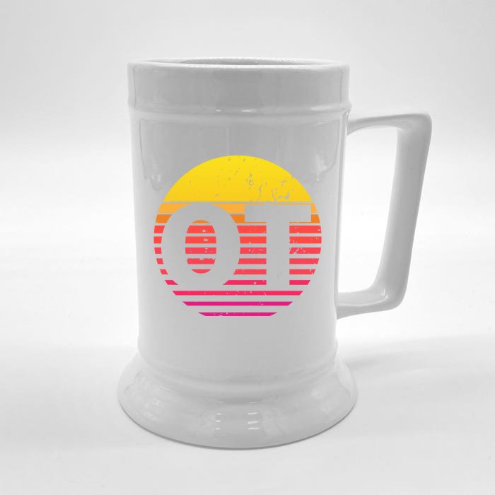 Retro Ot Occupational Therapy Tee Therapist Ot Month Gift Great Gift Front & Back Beer Stein