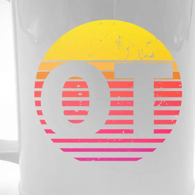 Retro Ot Occupational Therapy Tee Therapist Ot Month Gift Great Gift Front & Back Beer Stein