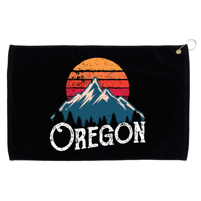 Retro Oregon Or Mountains Outdoor Wildness Grommeted Golf Towel