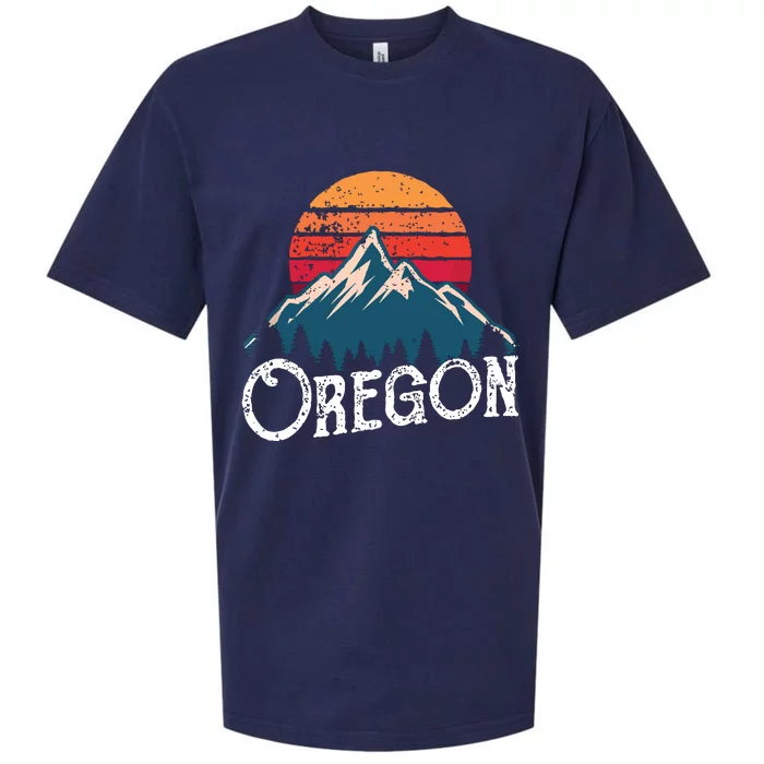 Retro Oregon Or Mountains Outdoor Wildness Sueded Cloud Jersey T-Shirt