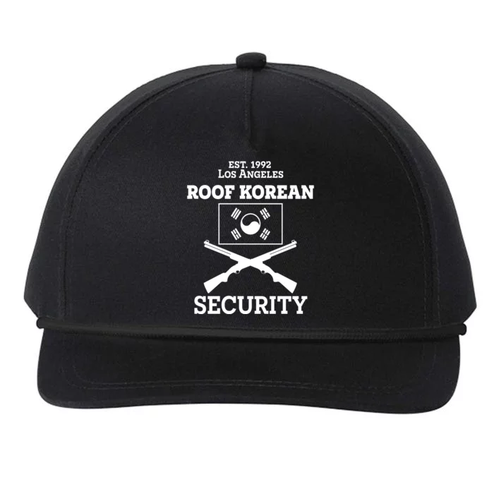 Roof Korean Security Est 1992 Los Angeles Snapback Five-Panel Rope Hat