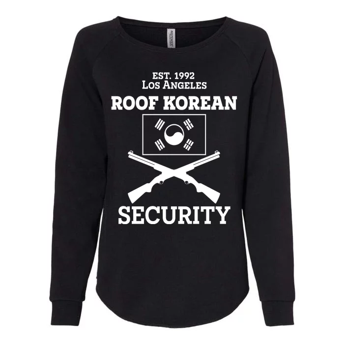 Roof Korean Security Est 1992 Los Angeles Womens California Wash Sweatshirt