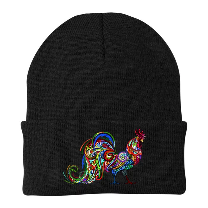 Rooster Trippy Cockerel Cock Knit Cap Winter Beanie