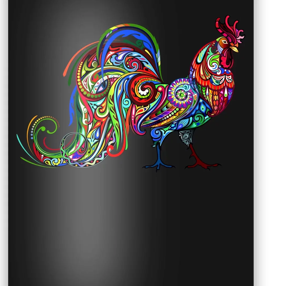 Rooster Trippy Cockerel Cock Poster