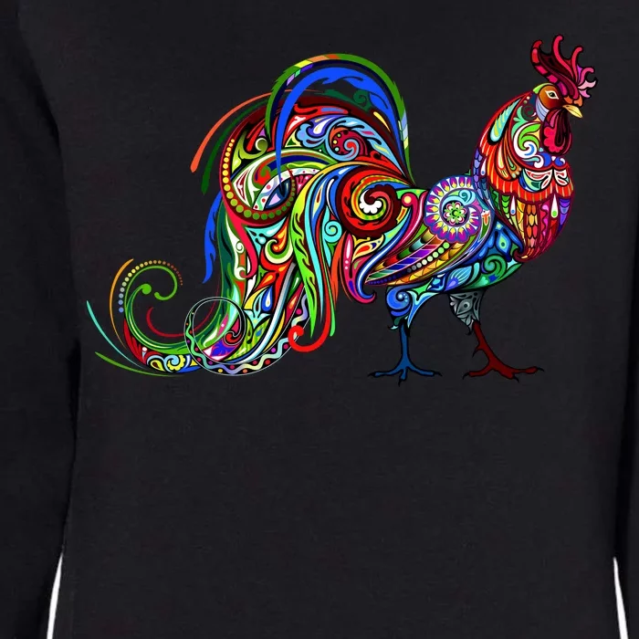 Rooster Trippy Cockerel Cock Womens California Wash Sweatshirt