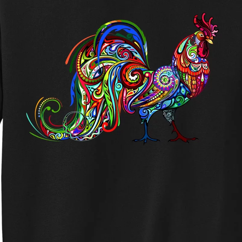 Rooster Trippy Cockerel Cock Tall Sweatshirt