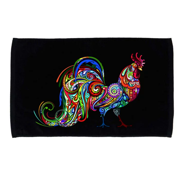 Rooster Trippy Cockerel Cock Microfiber Hand Towel