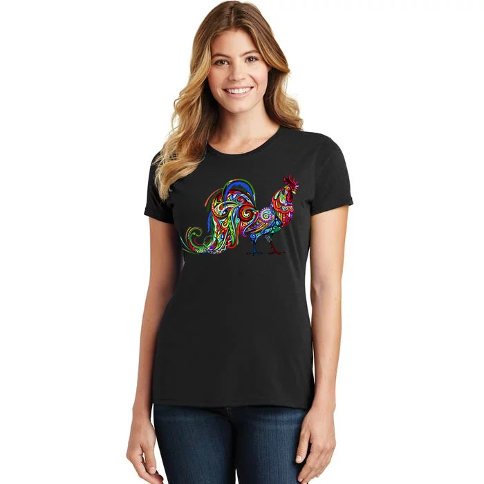 Rooster Trippy Cockerel Cock Women's T-Shirt