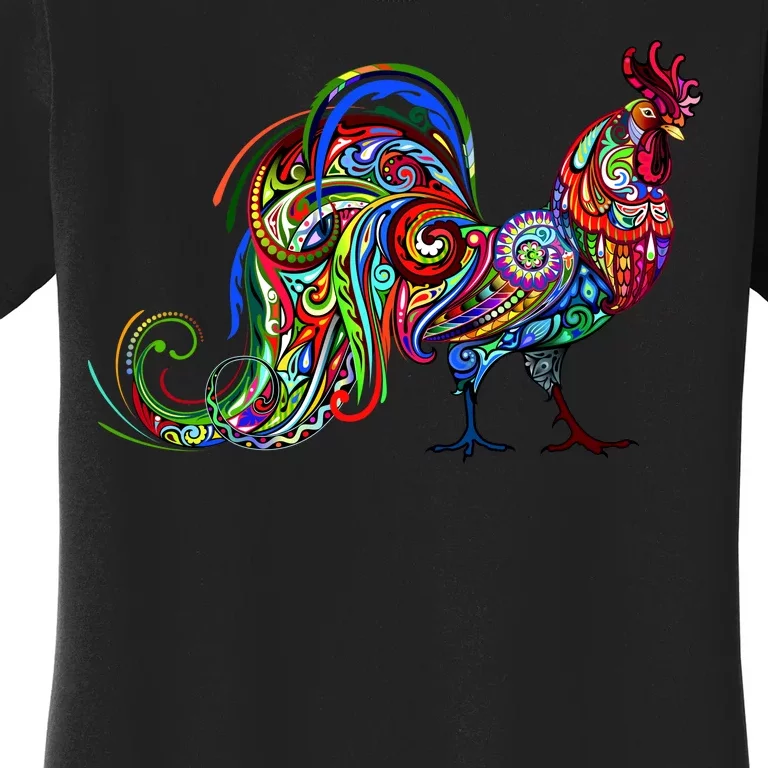 Rooster Trippy Cockerel Cock Women's T-Shirt