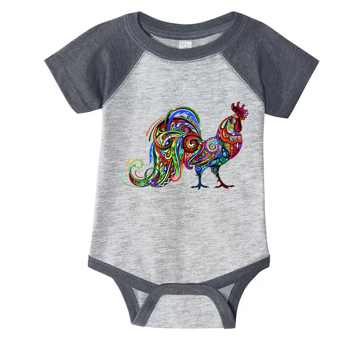 Rooster Trippy Cockerel Cock Infant Baby Jersey Bodysuit