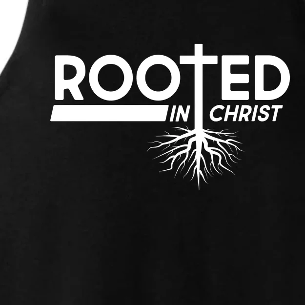 Rooted In Christ Tree Roots Ladies Tri-Blend Wicking Tank