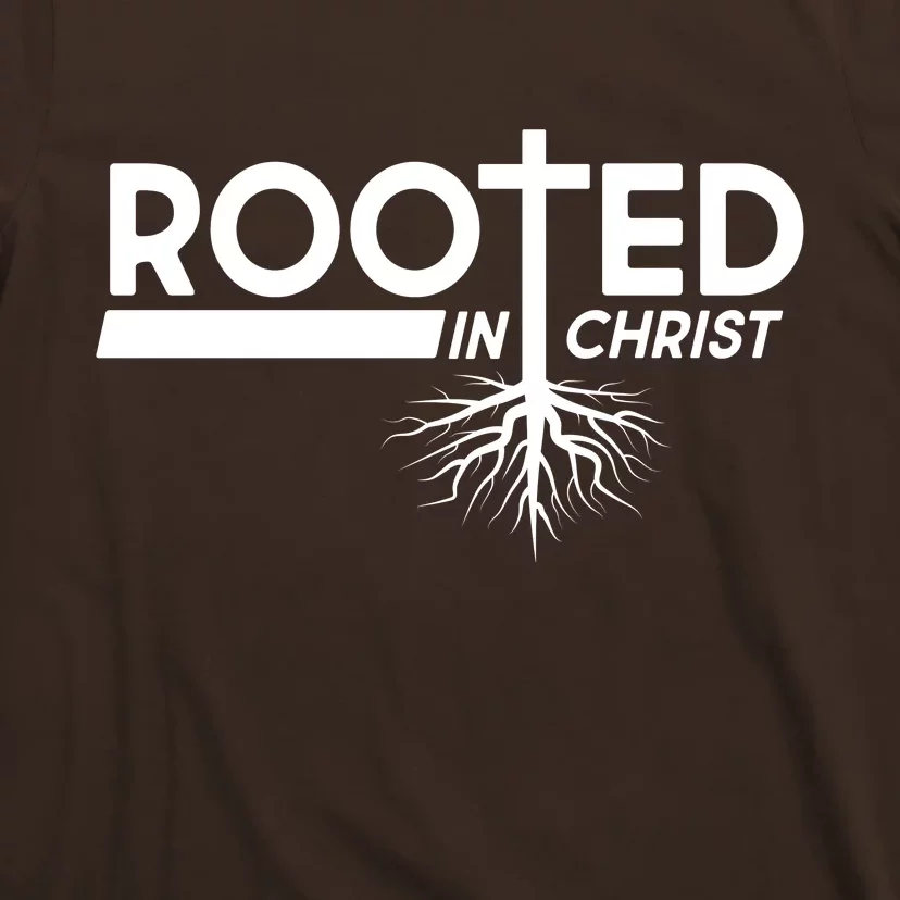 Rooted In Christ Tree Roots T-Shirt