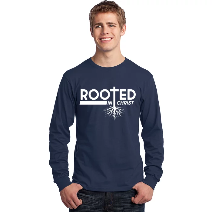 Rooted In Christ Tree Roots Long Sleeve Shirt