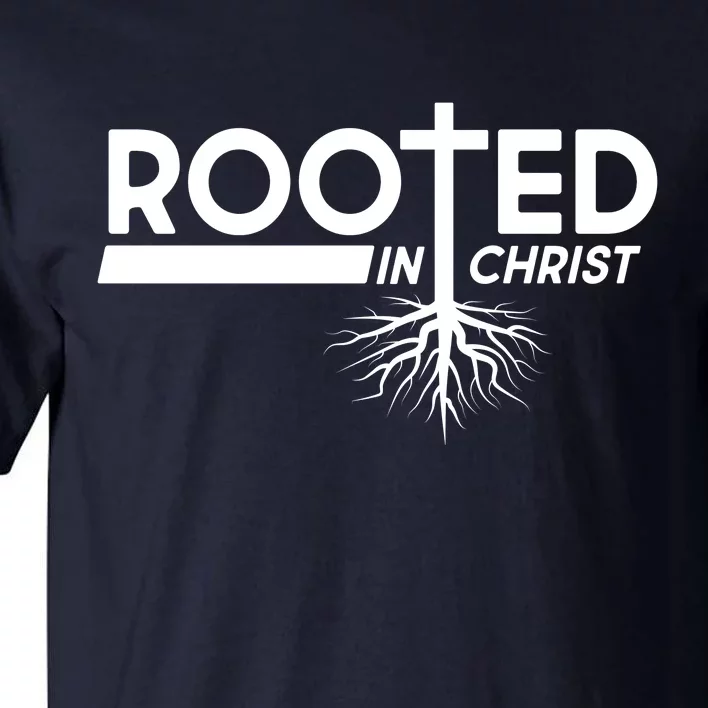 Rooted In Christ Tree Roots Tall T-Shirt