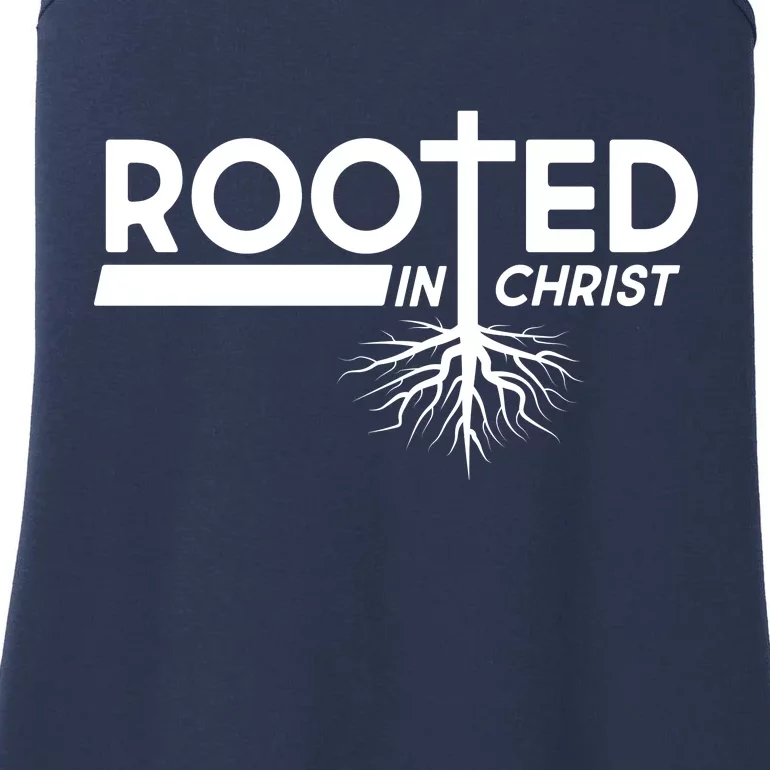 Rooted In Christ Tree Roots Ladies Essential Tank