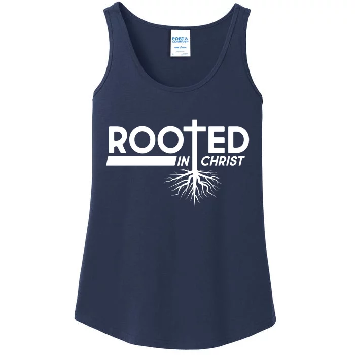 Rooted In Christ Tree Roots Ladies Essential Tank