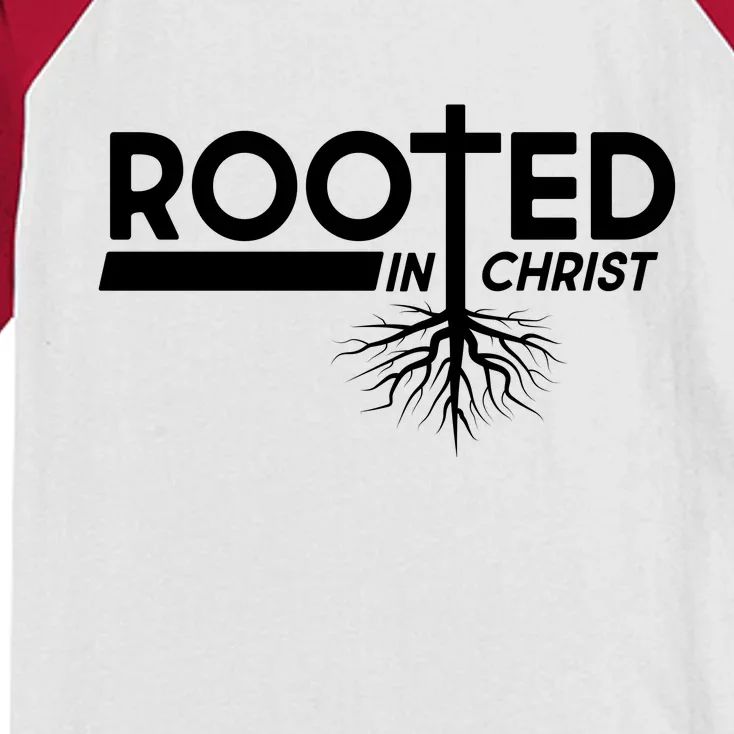 Rooted In Christ Tree Roots Kids Colorblock Raglan Jersey