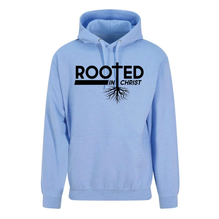 Rooted In Christ Tree Roots Unisex Surf Hoodie