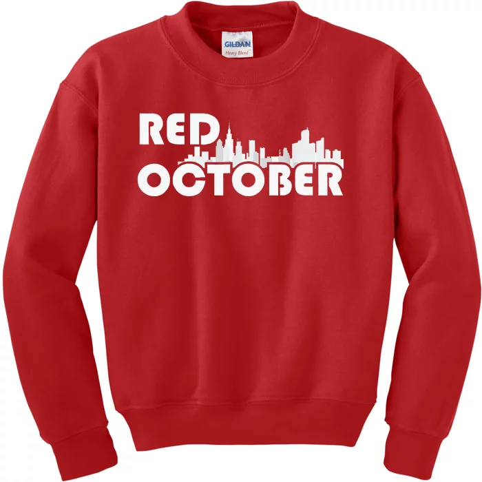 Red October Philly Philadelphia Baseball Fan Support Kids Sweatshirt