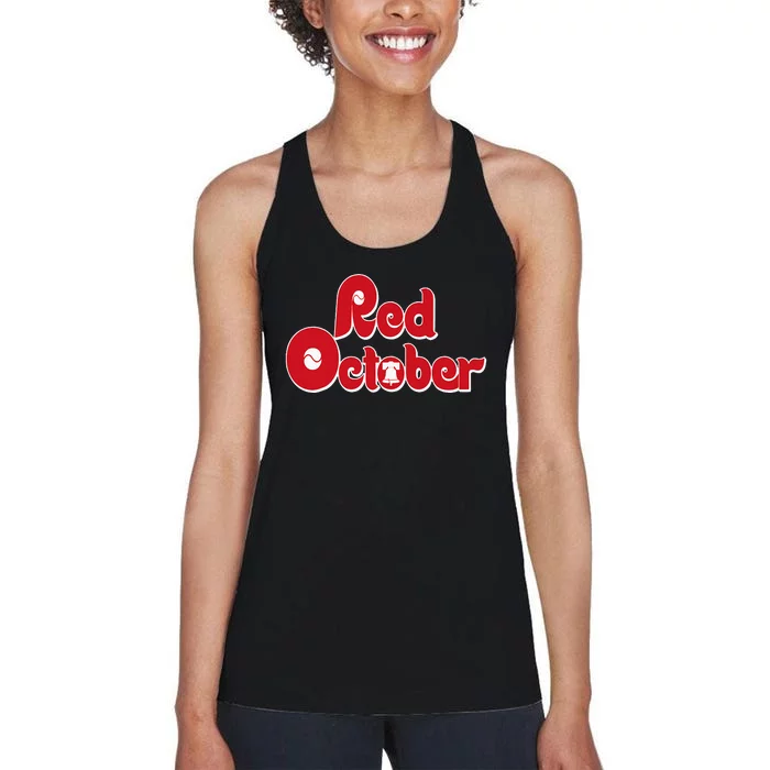 red october philly philadelphia Women's Racerback Tank