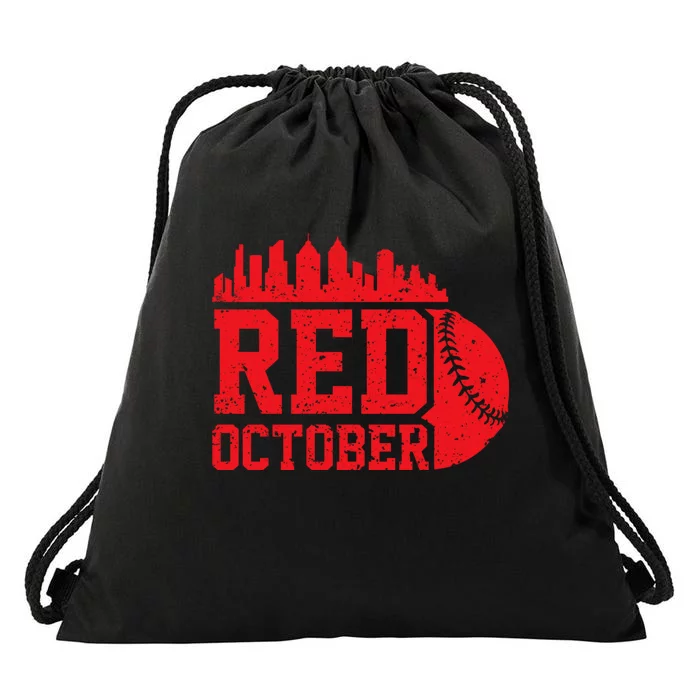 Red October Philadelphia Vintage Drawstring Bag