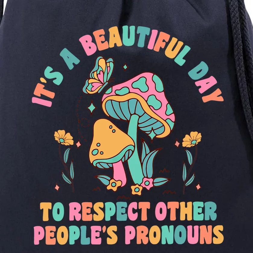 Respect Other People's Pronouns Peace Love Human Rights Drawstring Bag