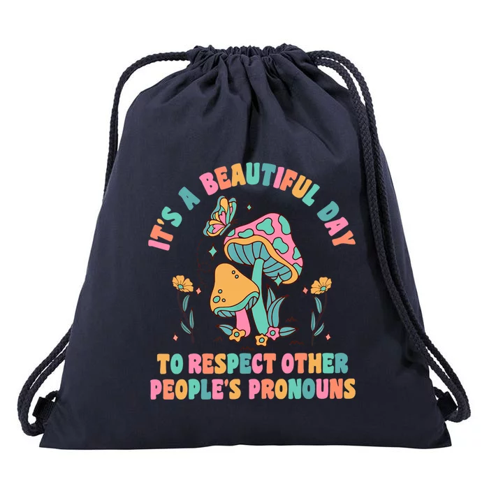 Respect Other People's Pronouns Peace Love Human Rights Drawstring Bag