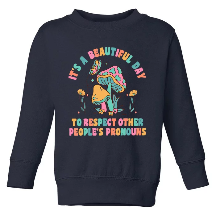 Respect Other People's Pronouns Peace Love Human Rights Toddler Sweatshirt