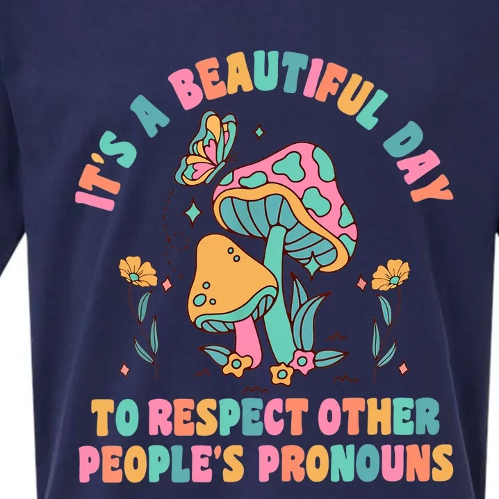 Respect Other People's Pronouns Peace Love Human Rights Sueded Cloud Jersey T-Shirt