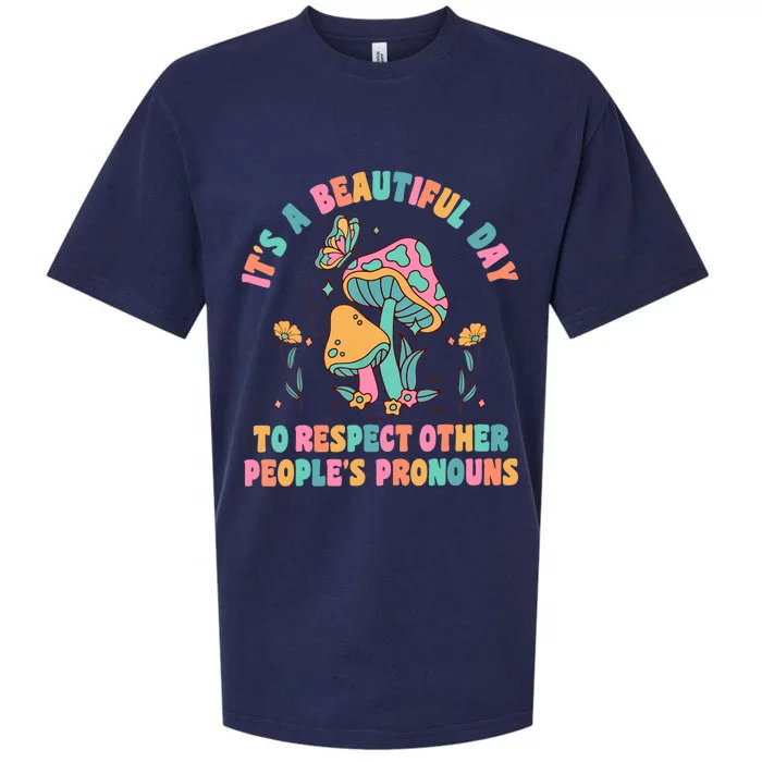 Respect Other People's Pronouns Peace Love Human Rights Sueded Cloud Jersey T-Shirt