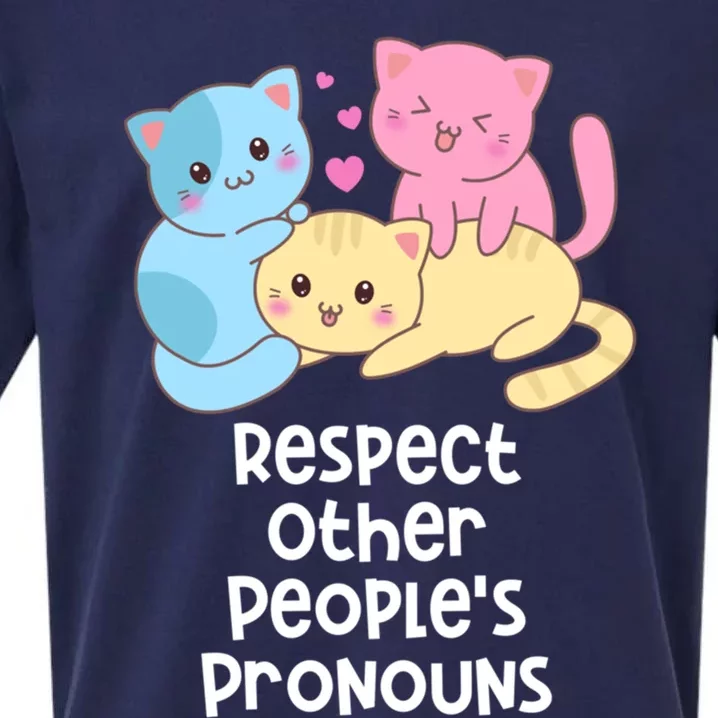 Respect Other Peoples Pronouns Pansexual Lgbtq Pan Pride Gift Sueded Cloud Jersey T-Shirt