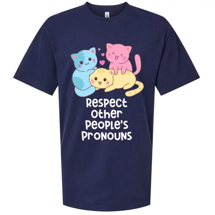 Respect Other Peoples Pronouns Pansexual Lgbtq Pan Pride Gift Sueded Cloud Jersey T-Shirt