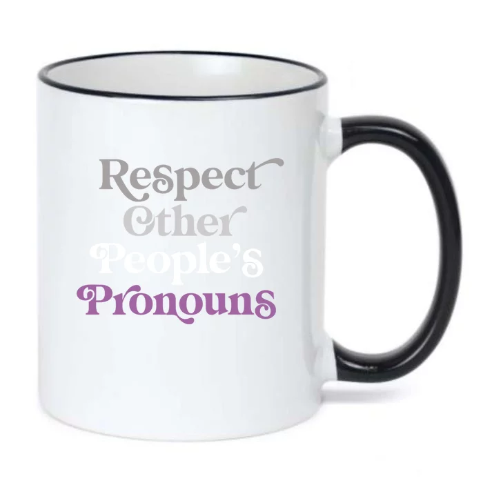 Respect Other Peoples Pronouns Asexual Lgbtqia Pride Flag Great Gift Black Color Changing Mug