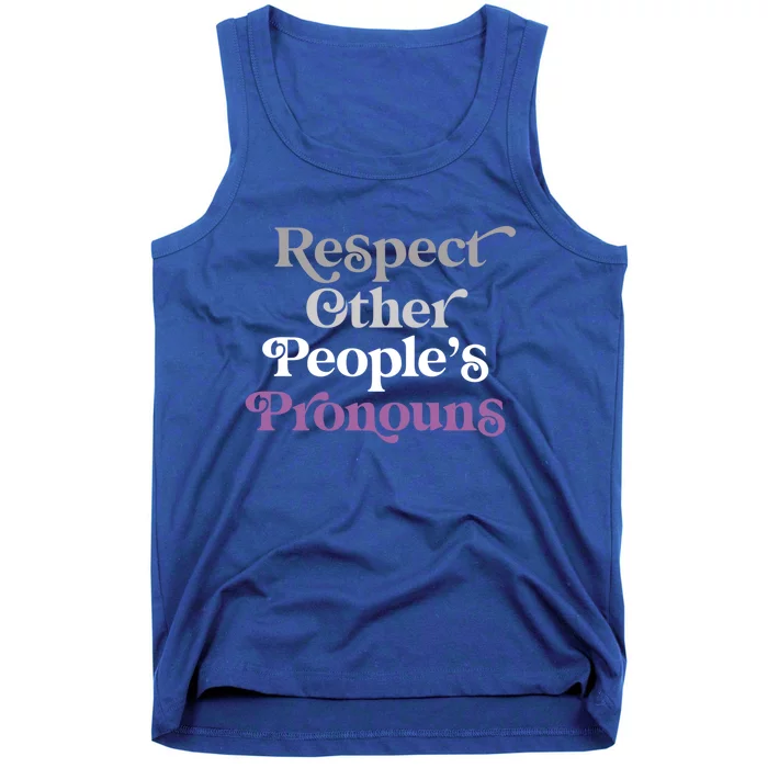 Respect Other Peoples Pronouns Asexual Lgbtqia Pride Flag Great Gift Tank Top