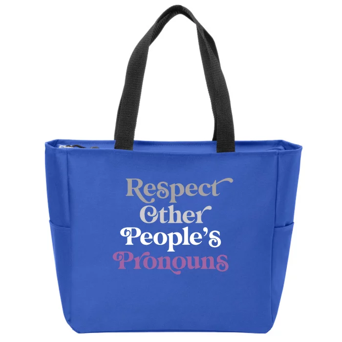 Respect Other Peoples Pronouns Asexual Lgbtqia Pride Flag Great Gift Zip Tote Bag