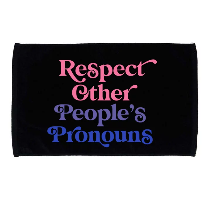 Respect Other Peoples Pronouns Bisexual Lgbtqia Pride Flag Gift Microfiber Hand Towel