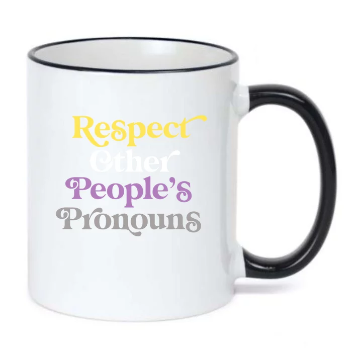 Respect Other Peoples Pronouns Nonbinary Lgbtqia Pride Gift Black Color Changing Mug